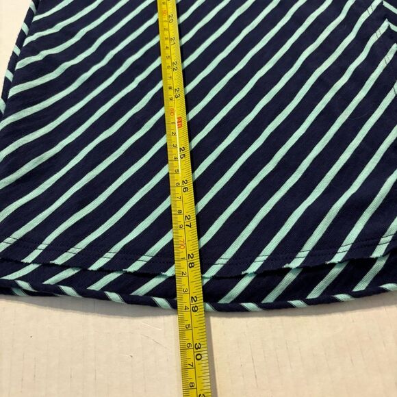 Soft Surroundings Pima Cotton Indra Blue Striped Short Sleeve Tee Medium Boho - Picture 11 of 12